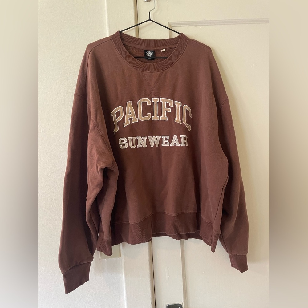 Brown PacSun Pacific Sunwear Crewneck Sweatshirt